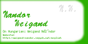 nandor weigand business card